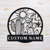 Nanlili PoroX Cactus Lovers Metal Wall Art, Personalized Cactus Signs, Office & Outdoor Metal Signs view 2