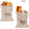 2 PCS Drawstring Bag, 15.75 x 11.81 x 0.2 inch Canvas Drawstring Bags Bread Bag Linen Bread Food Storage Organic Reusable Bag with Drawstring for Bakery Pastries view 3