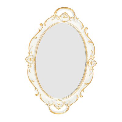 DECHOUS Decorative Mirror Tray with Handle Vintage Jewelry Display Dish for Bracelets Necklaces Elegant Serving Tray for Coffee Table Dessert Table Decor Photography Prop