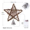 Rattan Natural Star Christmas Tree Topper - Rustic Farmhouse Xmas Treetop with 50 Warm LED Lights for Indoor Christmas Tree Decorations Holiday Seasonal Decor view 4