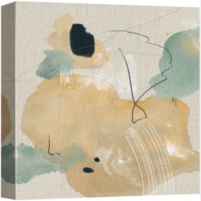 NWT Canvas Print Wall Art Pastel Watercolor Paint Strokes Abstract Shapes Illustrations Modern Art Decorative Minimalism Relax/Zen Colorful Bohemian Chic for Living Room, Bedroom, Office - 24"x36"