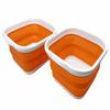 SAMMART 5.5L (1.4 Gallons) Set of 2 Collapsible Tub - Foldable Dish Tub - Portable Washing Basin - Space Saving Plastic Washtub (White/Orange) view 1