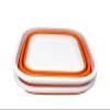 SAMMART 5.5L (1.4 Gallons) Set of 2 Collapsible Tub - Foldable Dish Tub - Portable Washing Basin - Space Saving Plastic Washtub (White/Orange) view 3