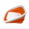 SAMMART 5.5L (1.4 Gallons) Set of 2 Collapsible Tub - Foldable Dish Tub - Portable Washing Basin - Space Saving Plastic Washtub (White/Orange) view 4