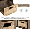 Yoluckea Rustic Storage Bench with 3 Drawers and 3 Rattan Baskets, Shoe Bench for Living Room, Entryway (Espresso) view 4