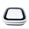SAMMART 5.5L (1.4 Gallons) Set of 2 Collapsible Tub - Foldable Dish Tub - Portable Washing Basin - Space Saving Plastic Washtub (White/Indigo) view 3