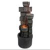 Cheng Pin 3 Tiers Outdoor Water Fountain, 28 Inch Tall Stacked Stones Cascading Bowl Fountain, Relaxing Waterfall Flow Water Feature, Bird Rest Station for Garden, Lawn, Yard Outdoor Decor view 3