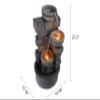 Cheng Pin 3 Tiers Outdoor Water Fountain, 28 Inch Tall Stacked Stones Cascading Bowl Fountain, Relaxing Waterfall Flow Water Feature, Bird Rest Station for Garden, Lawn, Yard Outdoor Decor view 4