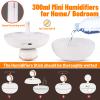 Humidifiers, Sunset Lamp Air Humidifier for Bedroom 300ml Cool Mist Humidifiers with Colourful Night Light USB Powered Mini Humidifiers for Baby, Office, Home with Adjustable Sunset Light view 3