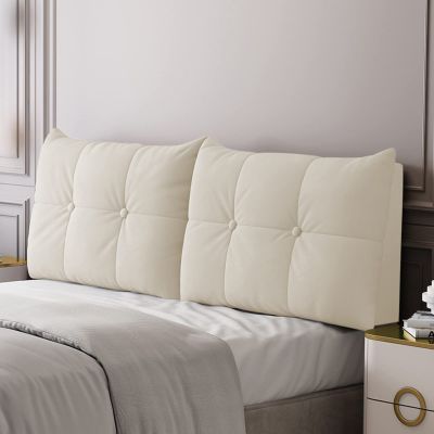 Rectangular Backrest Headboard Cushion Wall Pillow Lumbar Support Pad Large Bolster Headboard Reading Body Pillow for Daybed Bunk Bench,A,No headboard 74.8"/190cm