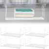 Amylove 4 Pieces 14.7 Inch Hanging Wire Shelf Organizer Closet Storage Shelves Hanging Wire Shelving Rack Accessories for Closet Pantry Storage Room Bathroom Organization, White view 1
