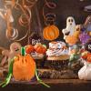 10PCS Halloween Drawstring Candy Bags, Velvet Cloth Pumpkin Treat Bags, Trick or Treat Gift Bags, Orange Pumpkin Goodie Bags, Drawstring Pumpkin Bag for Halloween Party Favors view 2