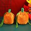 10PCS Halloween Drawstring Candy Bags, Velvet Cloth Pumpkin Treat Bags, Trick or Treat Gift Bags, Orange Pumpkin Goodie Bags, Drawstring Pumpkin Bag for Halloween Party Favors view 4