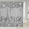 Erosebridal Eiffel Tower Shower Curtain 72x72 for Kids Boys Girls,Retro Grey Bling Bling Sparkles Bathroom Curtain,Gradient Diamond Bath Curtain Bathtubs Decor,Girly Sequins Waterproof Shower Curtain view 1