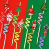 24 PCS Christmas Party Favors Drinking Straws Reusable Plastic Straw with Cartoon Decoration for Kids Party Supplies for New Year, Christmas, Birthday Party, 8 Styles view 2