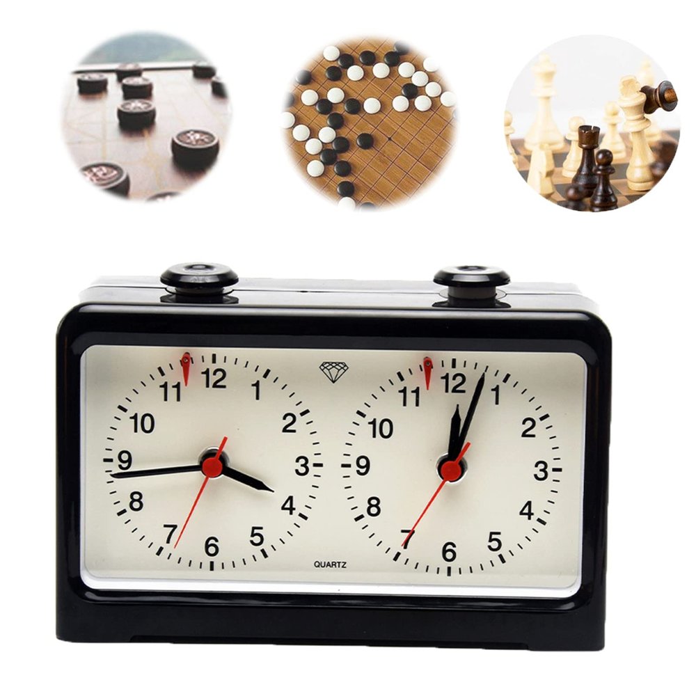Bibabala Chess Clock Easy Operate Digital Alarm Chess Timer w/Quartz Movement for Board Game, International Chess Tournament Analogue Chess Clock Timer Count Up Count Down Timer
