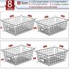 8 Set, Extra Large Wire Baskets for Organizing with Lables, Cabinet Pantry Organization and Storage Bins - Metal Basket for Kitchen, Laundry, Garage, Fridge, Bathroom Countertop Organizer, Black view 2