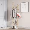 Smlttel Gold Clothing Rack With Shelves, Gold Coat Rack Freestanding with Marble Base, Coat Hanger Hat Tree Standing Clothes Racks for Boutique, Bedroom view 1