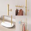 Smlttel Gold Clothing Rack With Shelves, Gold Coat Rack Freestanding with Marble Base, Coat Hanger Hat Tree Standing Clothes Racks for Boutique, Bedroom view 4