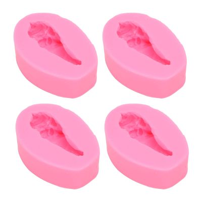 2.3 x 1.1 x 3.1in Fondant Mold,4PCS Silicone Mold, Drumstick Shape Baking Mold, Food Grade Silicone Mold, Heat Resistant and Durable Cooking Tool for DIY Cake Chocolate Fondant, silicone molds fo