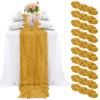 10 Pcs Mustard Cheesecloth Table Runner 10FT, Gauze Table Runner for Wedding Reception Sheer Bridal Shower Birthday Party Boho Table Decoration, Rustic Romantic Wedding Runner view 1