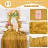 10 Pcs Mustard Cheesecloth Table Runner 10FT, Gauze Table Runner for Wedding Reception Sheer Bridal Shower Birthday Party Boho Table Decoration, Rustic Romantic Wedding Runner view 2