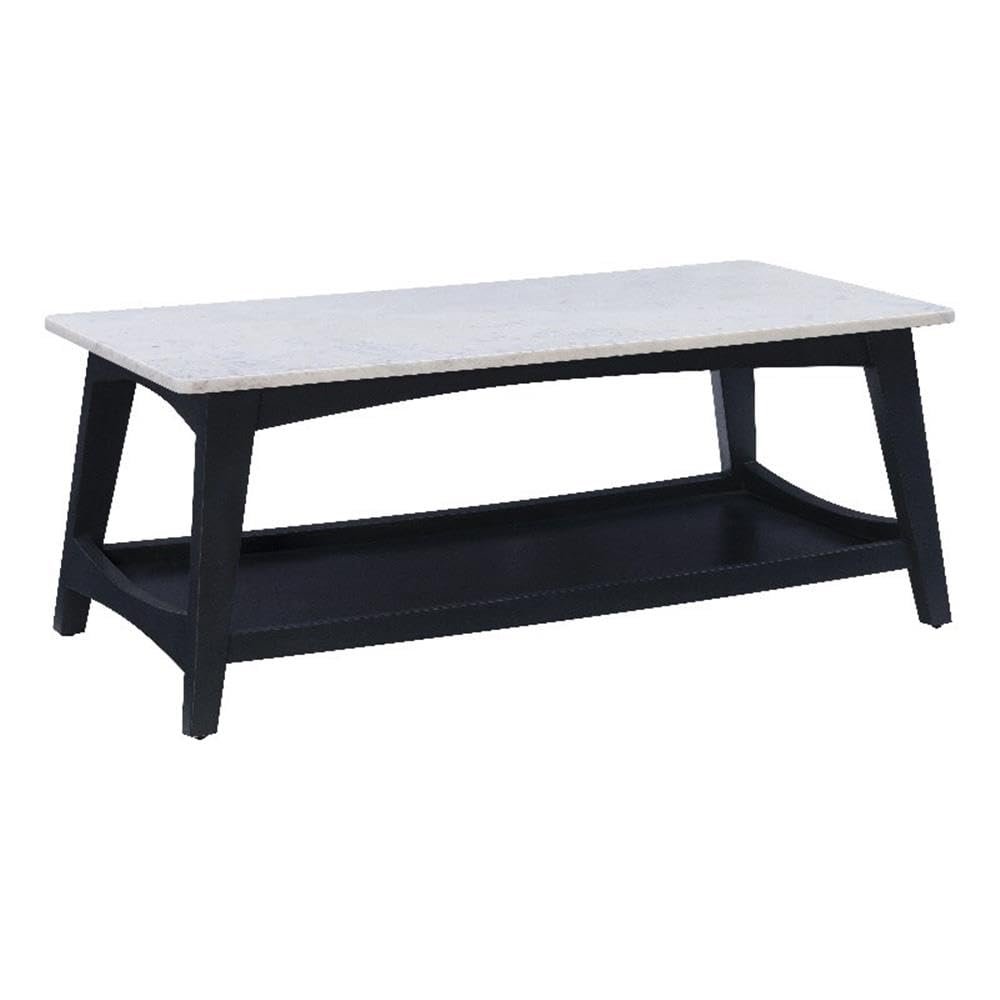 Powell Furniture Linon Pace Wood and Marble Coffee Table in Gray