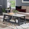Powell Furniture Linon Pace Wood and Marble Coffee Table in Gray view 2