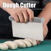 2Pcs Dough Pastry Scraper Cutter, Stainless Steel Scraper for Griddle Bench Scraper for Baking Scale with Measurement Scale and Cover view 2