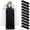 10 Pcs Black Cheesecloth Table Runner 10FT, Gauze Table Runner for Wedding Reception Sheer Bridal Shower Birthday Party Boho Table Decoration, Rustic Romantic Wedding Runner view 1