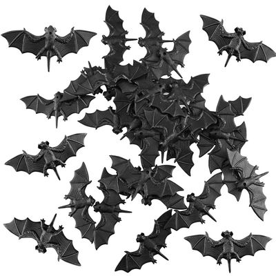 FAZHBARY Small Black 3D Bats Halloween Decoration Plastic Bat Artificial Bats for Crafts Creepy Scary Prank