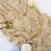 10 Pcs Beige Cheesecloth Table Runner 10FT, Gauze Table Runner for Wedding Reception Sheer Bridal Shower Birthday Party Boho Table Decoration, Rustic Romantic Wedding Runner view 3