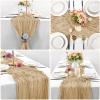 10 Pcs Beige Cheesecloth Table Runner 10FT, Gauze Table Runner for Wedding Reception Sheer Bridal Shower Birthday Party Boho Table Decoration, Rustic Romantic Wedding Runner view 4