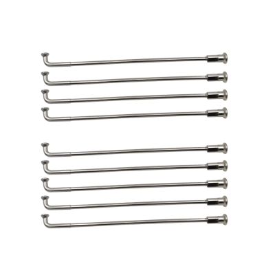 TRENDYBOY Bicycle Spokes 9G-10G Diameter 3.5mm-3.2mm J-Bend Sliver Color Motorcycle Spokes 304 Stainless Steel Material Round Body Electric Bike Spokes 145(Length 129mm)