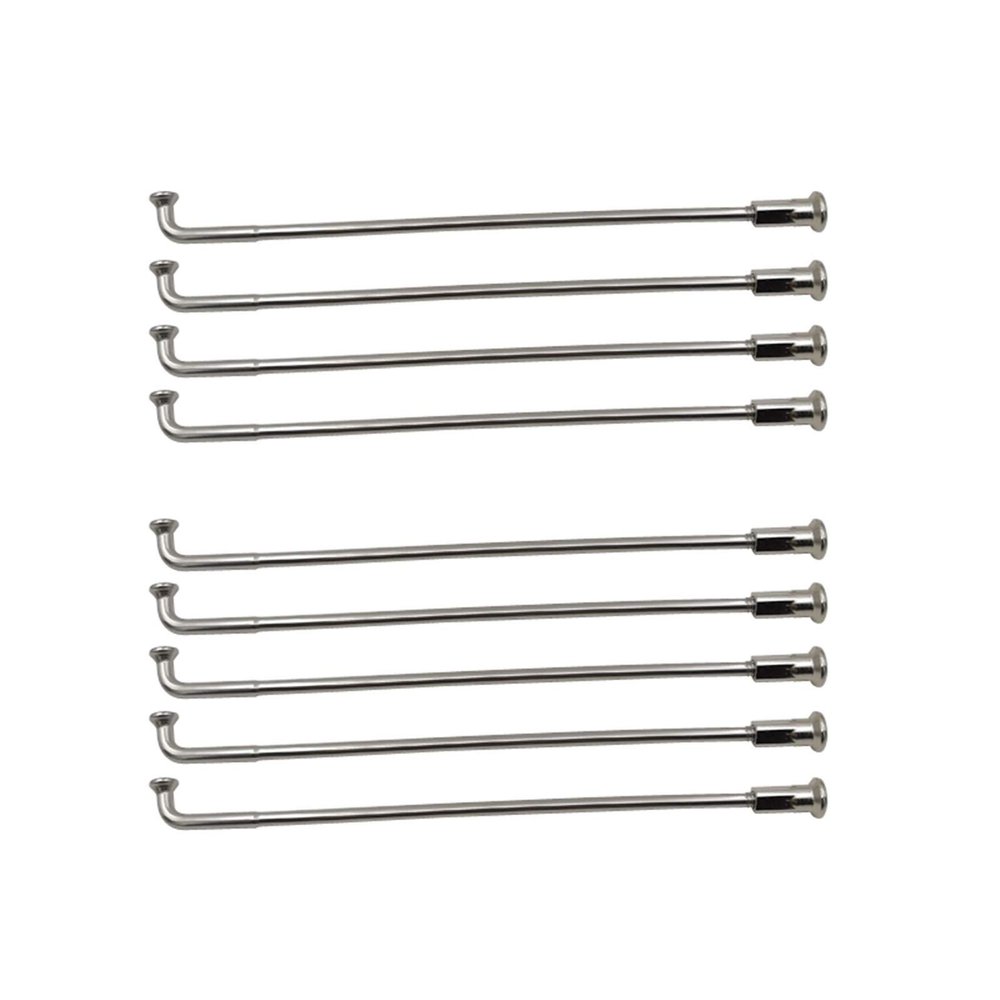 TRENDYBOY Bicycle Spokes 9G-10G Diameter 3.5mm-3.2mm J-Bend Sliver Color Motorcycle Spokes 304 Stainless Steel Material Round Body Electric Bike Spokes 145(Length 129mm)