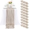 10 Pcs Rosy Brown Cheesecloth Table Runner 10FT, Gauze Table Runner for Wedding Reception Sheer Bridal Shower Birthday Party Boho Table Decoration, Rustic Romantic Wedding Runner view 1