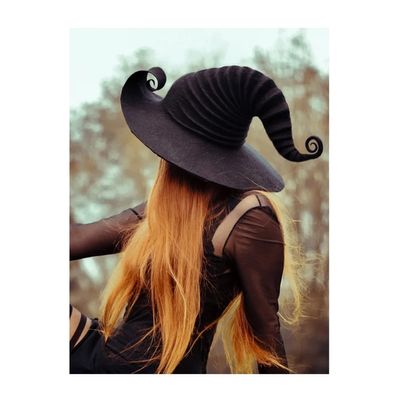 YTCPMHEA 2023 New Felt Costume Accessories - Durable Black Witch Hat for Halloween Decoration and Women's Costume
