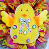 Easter Wreath with Big Yellow Chick Handmade Deco Mesh. Available in 24 inch and 28 inch diameters. view 2