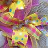 Easter Wreath with Big Yellow Chick Handmade Deco Mesh. Available in 24 inch and 28 inch diameters. view 4