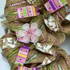 Easter Wreath, Luxury Handmade - Easter Burlap and Ribbon Front Door Decor, 24 or 28 Inch view 2