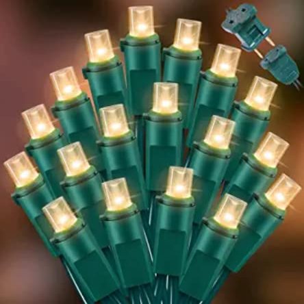 LAMPHOME 300 LED Warm White Christmas Lights, 64.8 Ft Ultra Bright Waterproof Christmas Mini Tree String Lights with Green Wire for Indoor and Outdoor Use, Christmas Trees, Holidays, Patios Garden