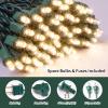 LAMPHOME 300 LED Warm White Christmas Lights, 64.8 Ft Ultra Bright Waterproof Christmas Mini Tree String Lights with Green Wire for Indoor and Outdoor Use, Christmas Trees, Holidays, Patios Garden view 2