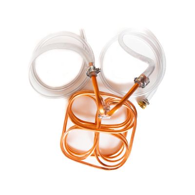 Craft A Brew - Clover Wort Immersion Chiller - For Home Brewing - Includes Copper Immersion Coil, Two Vinyl Tubing Leads, Hose Adapter, and Stainless Steel Worm Clamps - Made in USA - 5 Gallon