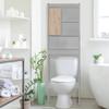 Better Home Products Ace Over The Toilet Storage Cabinet in Light Gray & Oak view 2