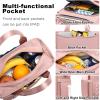 AIJIEKE Insulated Lunch Bag for Women, Lunch Box, Lunch Tote for Work, Large Leak Proof Cooler Bag with Removable Strap, Reusable Adult Lunchbag, Picnic, Office, Beach, Pink view 3
