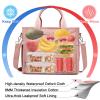 AIJIEKE Insulated Lunch Bag for Women, Lunch Box, Lunch Tote for Work, Large Leak Proof Cooler Bag with Removable Strap, Reusable Adult Lunchbag, Picnic, Office, Beach, Pink view 4