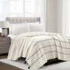 Lush Decor Farmhouse Boho Stripe Woven Tassel Yarn Dyed Cotton Coverlet, King, Ivory & Black view 1