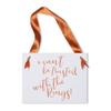 Ring Bearer Wedding Sign & Flower Girl Ceremony Banner Classic (Can't Be Trusted Orange) view 1