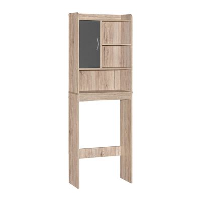 Better Home Products Ace Over The Toilet Storage Cabinet in Oak & Dark Gray
