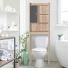 Better Home Products Ace Over The Toilet Storage Cabinet in Oak & Dark Gray view 2